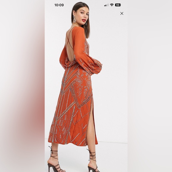 Tall embellished midi dress. - Picture 2 of 4